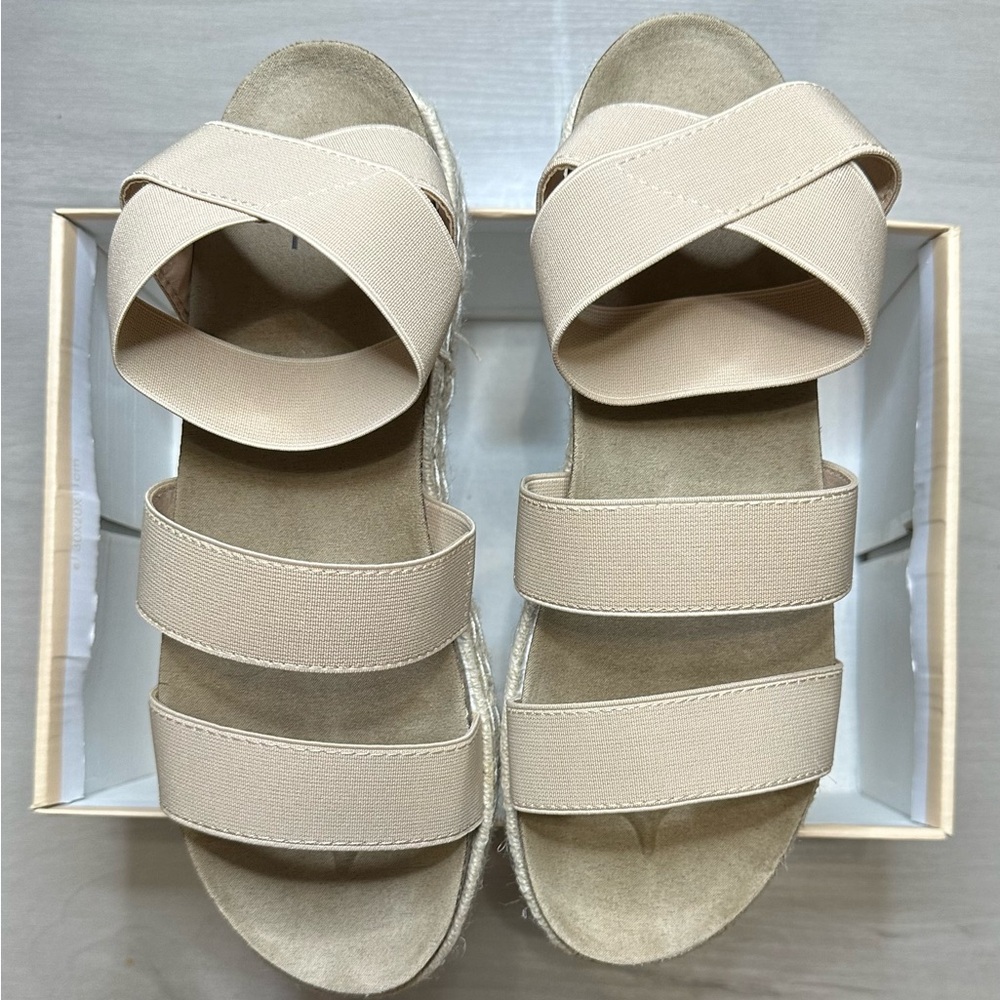 YOKI “Chiara-10” Espadrille Platform Sandal, BEIGE, Women’s Size 9 Slightly Used